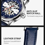 OCHSTIN 62002A Master Series Hollow Mechanical Men Watch(Silver-Blue)