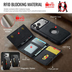 For iPhone 18 Pro / 17 Pro DG.MING M5 Series Zip RFID Multi Card Detachable Leather Phone Case(Black)