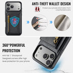 For iPhone 18 Pro / 17 Pro DG.MING M5 Series Zip RFID Multi Card Detachable Leather Phone Case(Black)