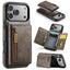 For iPhone 18 Pro / 17 Pro DG.MING M5 Series Zip RFID Multi Card Detachable Leather Phone Case(Coffee)
