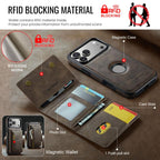 For iPhone 18 Pro / 17 Pro DG.MING M5 Series Zip RFID Multi Card Detachable Leather Phone Case(Coffee)