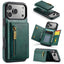 For iPhone 18 Pro / 17 Pro DG.MING M5 Series Zip RFID Multi Card Detachable Leather Phone Case(Green)