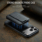 For iPhone 18 Pro / 17 Pro Fierre Shann Oil Wax Cow Leather Card Holder Back Phone Case(Black)