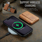For iPhone 18 Pro / 17 Pro Fierre Shann Oil Wax Cow Leather Card Holder Back Phone Case(Brown)