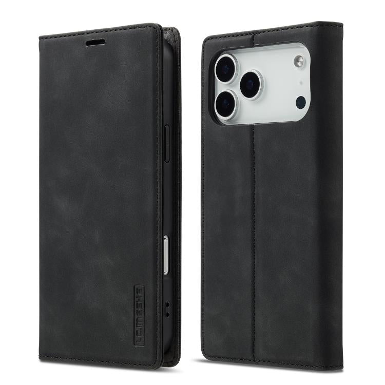 For iPhone 18 Pro / 17 Pro LC.IMEEKE Strong Magnetism Microfiber Leather Phone Case(Black)