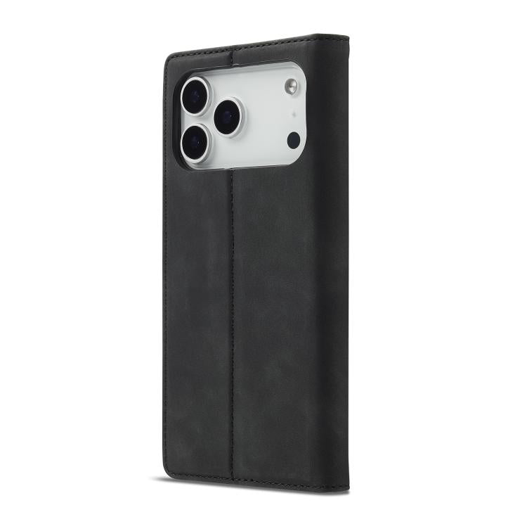 For iPhone 18 Pro / 17 Pro LC.IMEEKE Strong Magnetism Microfiber Leather Phone Case(Black)