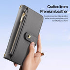 For iPhone 18 Pro DUX DUCIS Lawa Series 2 in 1 Wallet Zipper Detachable MagSafe Phone Case with Lanyard(Grey)