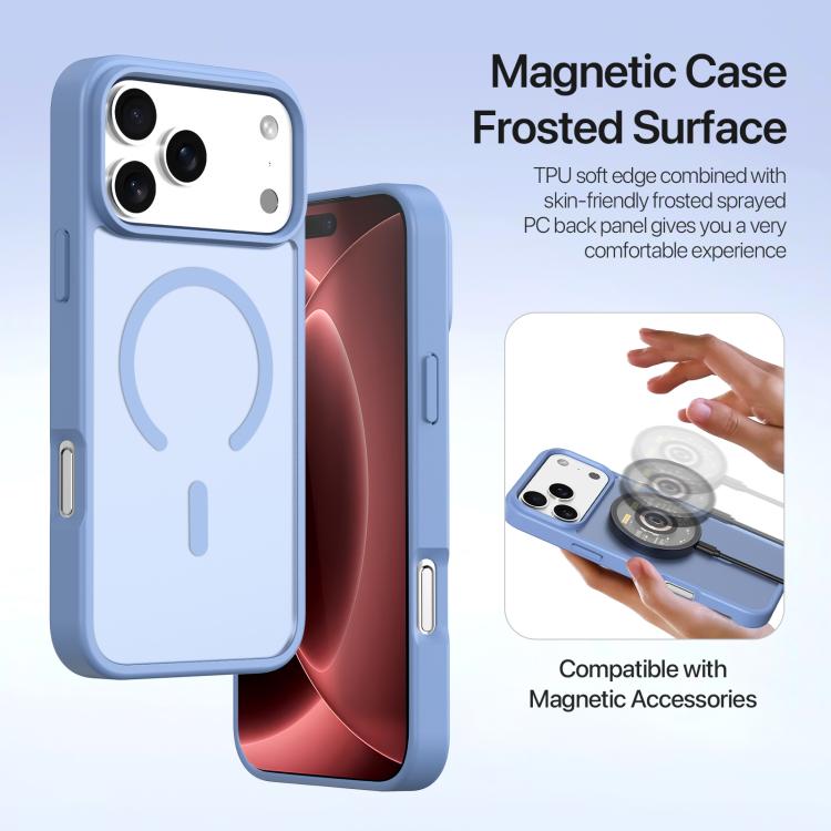For iPhone 18 Pro DUX DUCIS Lawa Series 2 in 1 Wallet Zipper Detachable MagSafe Phone Case with Lanyard(Light Blue)