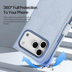 For iPhone 18 Pro DUX DUCIS Lawa Series 2 in 1 Wallet Zipper Detachable MagSafe Phone Case with Lanyard(Light Blue)