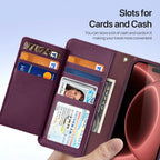 For iPhone 18 Pro DUX DUCIS Lawa Series 2 in 1 Wallet Zipper Detachable MagSafe Phone Case with Lanyard(Cherry Red)