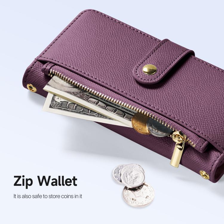 For iPhone 18 Pro DUX DUCIS Lawa Series 2 in 1 Wallet Zipper Detachable MagSafe Phone Case with Lanyard(Cherry Red)