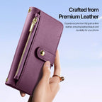 For iPhone 18 Pro DUX DUCIS Lawa Series 2 in 1 Wallet Zipper Detachable MagSafe Phone Case with Lanyard(Cherry Red)