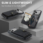 For iPhone 18 Pro / 17 Pro JEEHOOD J01 Retro Magnetic Detachable Wallet Phone Case(Black)