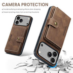 For iPhone 18 Pro / 17 Pro JEEHOOD J01 Retro Magnetic Detachable Wallet Phone Case(Brown)