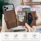 For iPhone 18 Pro / 17 Pro JEEHOOD J01 Retro Magnetic Detachable Wallet Phone Case(Brown)