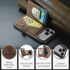 For iPhone 18 Pro / 17 Pro JEEHOOD J01 Retro Magnetic Detachable Wallet Phone Case(Brown)