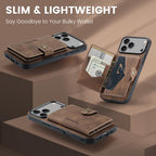 For iPhone 18 Pro / 17 Pro JEEHOOD J01 Retro Magnetic Detachable Wallet Phone Case(Brown)
