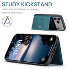 For iPhone 18 Pro / 17 Pro JEEHOOD J01 Retro Magnetic Detachable Wallet Phone Case(Blue)