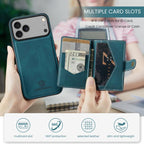 For iPhone 18 Pro / 17 Pro JEEHOOD J01 Retro Magnetic Detachable Wallet Phone Case(Blue)