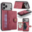 For iPhone 18 Pro / 17 Pro JEEHOOD J01 Retro Magnetic Detachable Wallet Phone Case(Red)