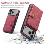 For iPhone 18 Pro / 17 Pro JEEHOOD J01 Retro Magnetic Detachable Wallet Phone Case(Red)