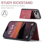 For iPhone 18 Pro / 17 Pro JEEHOOD J01 Retro Magnetic Detachable Wallet Phone Case(Red)