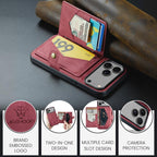 For iPhone 18 Pro / 17 Pro JEEHOOD J01 Retro Magnetic Detachable Wallet Phone Case(Red)
