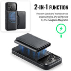 For iPhone 18 Pro / 17 Pro MAGKING K2 Series MagSafe RFID Card Bag Detachable Phone Case(Black)