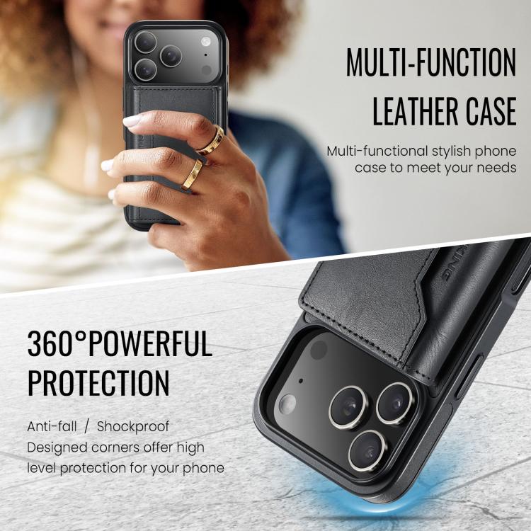 For iPhone 18 Pro / 17 Pro MAGKING K2 Series MagSafe RFID Card Bag Detachable Phone Case(Black)