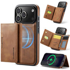 For iPhone 18 Pro / 17 Pro MAGKING K2 Series MagSafe RFID Card Bag Detachable Phone Case(Brown)