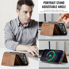 For iPhone 18 Pro / 17 Pro MAGKING K2 Series MagSafe RFID Card Bag Detachable Phone Case(Brown)