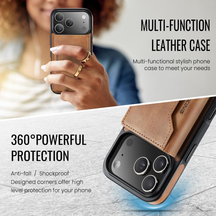 For iPhone 18 Pro / 17 Pro MAGKING K2 Series MagSafe RFID Card Bag Detachable Phone Case(Brown)
