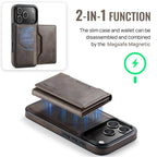 For iPhone 18 Pro / 17 Pro MAGKING K2 Series MagSafe RFID Card Bag Detachable Phone Case(Coffee)