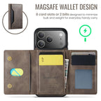 For iPhone 18 Pro / 17 Pro MAGKING K2 Series MagSafe RFID Card Bag Detachable Phone Case(Coffee)