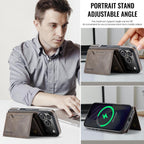 For iPhone 18 Pro / 17 Pro MAGKING K2 Series MagSafe RFID Card Bag Detachable Phone Case(Coffee)