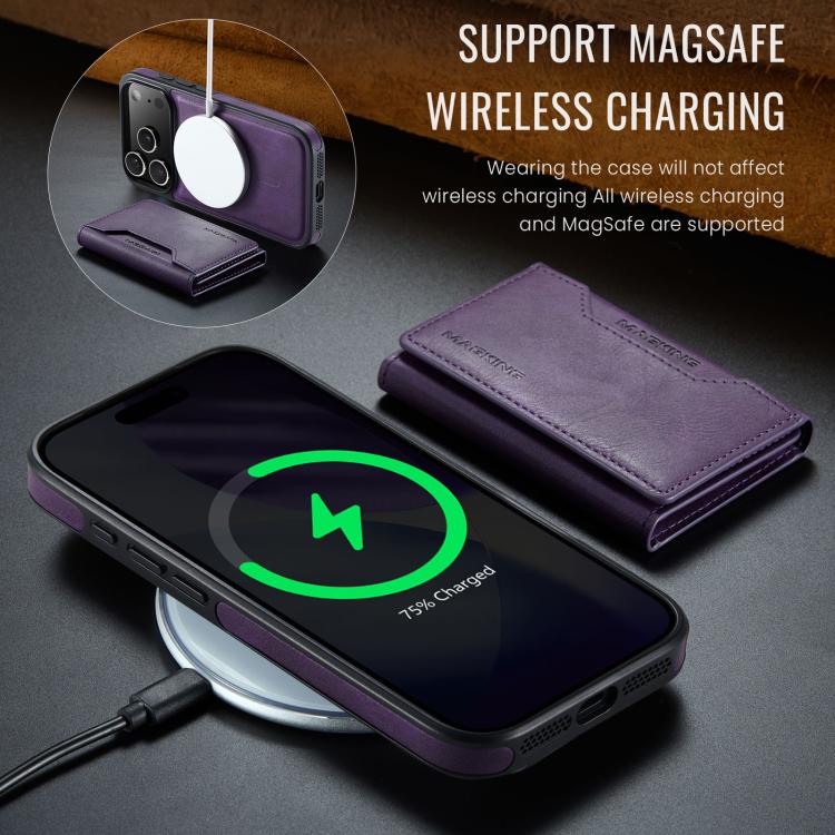 For iPhone 18 Pro / 17 Pro MAGKING K2 Series MagSafe RFID Card Bag Detachable Phone Case(Purple)