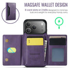 For iPhone 18 Pro / 17 Pro MAGKING K2 Series MagSafe RFID Card Bag Detachable Phone Case(Purple)