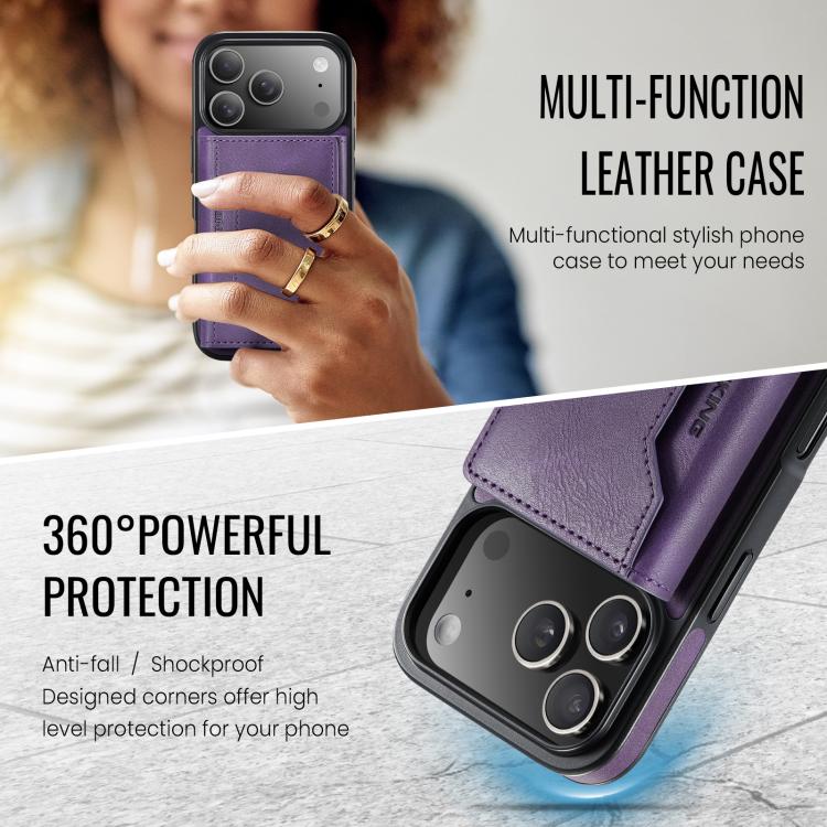For iPhone 18 Pro / 17 Pro MAGKING K2 Series MagSafe RFID Card Bag Detachable Phone Case(Purple)