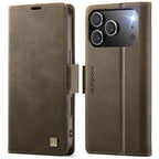 For iPhone 18 Pro / 17 Pro AutSpace A11 Side Buckle MagSafe Magnetic RFID Phone Leather Case(Coffee)