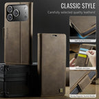 For iPhone 18 Pro / 17 Pro AutSpace A11 Side Buckle MagSafe Magnetic RFID Phone Leather Case(Coffee)