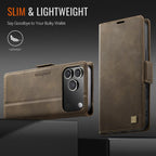 For iPhone 18 Pro / 17 Pro AutSpace A11 Side Buckle MagSafe Magnetic RFID Phone Leather Case(Coffee)
