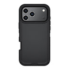For iPhone 18 Pro / 17 Pro Kalebol Shockproof PC Hybrid TPU Phone Case with Back Clip(Black)