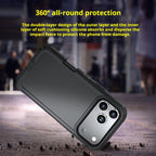 For iPhone 18 Pro / 17 Pro Kalebol Shockproof PC Hybrid TPU Phone Case with Back Clip(Black)