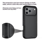 For iPhone 18 Pro / 17 Pro Kalebol Shockproof PC Hybrid TPU Phone Case with Back Clip(Black)