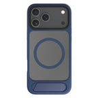 For iPhone 18 Pro / 17 Pro Kalebol MagSafe Invisible Tilt Holder PC Hybrid TPU Case(Navy Blue)