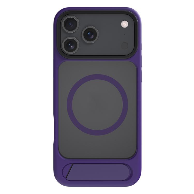 For iPhone 18 Pro / 17 Pro Kalebol MagSafe Invisible Tilt Holder PC Hybrid TPU Case(Purple)