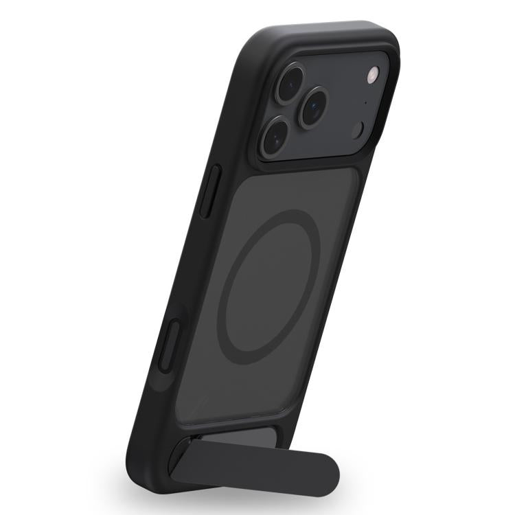 For iPhone 18 Pro / 17 Pro Kalebol MagSafe Invisible Tilt Holder PC Hybrid TPU Case(Navy Blue)