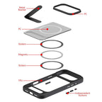 For iPhone 18 Pro / 17 Pro Kalebol MagSafe Invisible Tilt Holder PC Hybrid TPU Case(Navy Blue)