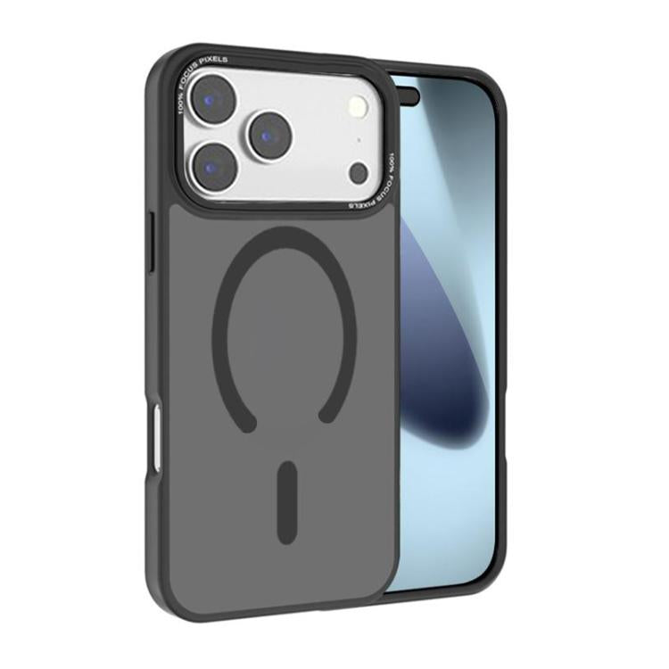 For iPhone 18 Pro / 17 Pro Kalebol Metal Lens Frame MagSafe Frosted PC Phone Case(Black)