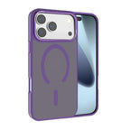 For iPhone 18 Pro / 17 Pro Kalebol Metal Lens Frame MagSafe Frosted PC Phone Case(Dark Purple)